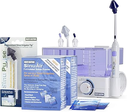 Amazon Com Sinupulse Elite Advanced Nasal Sinus Irrigation System With 60 Additional Sinuair Packets Additional Replacement Sinus Irrigator Tip And Bonus Ebook By Dr Robert S Ivker Health Personal Care