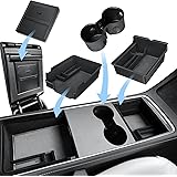 XINTUO (4 Pack 3PC Upgraded Center Console Organizer Tray Interior Accessories Compatible for 2023 2022 2021 Tesla Model 3 Mo