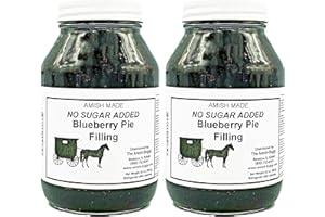 AMISH BUGGY Amish Pie Filling - TWO 32 Oz Jars (Blueberry NSA)
