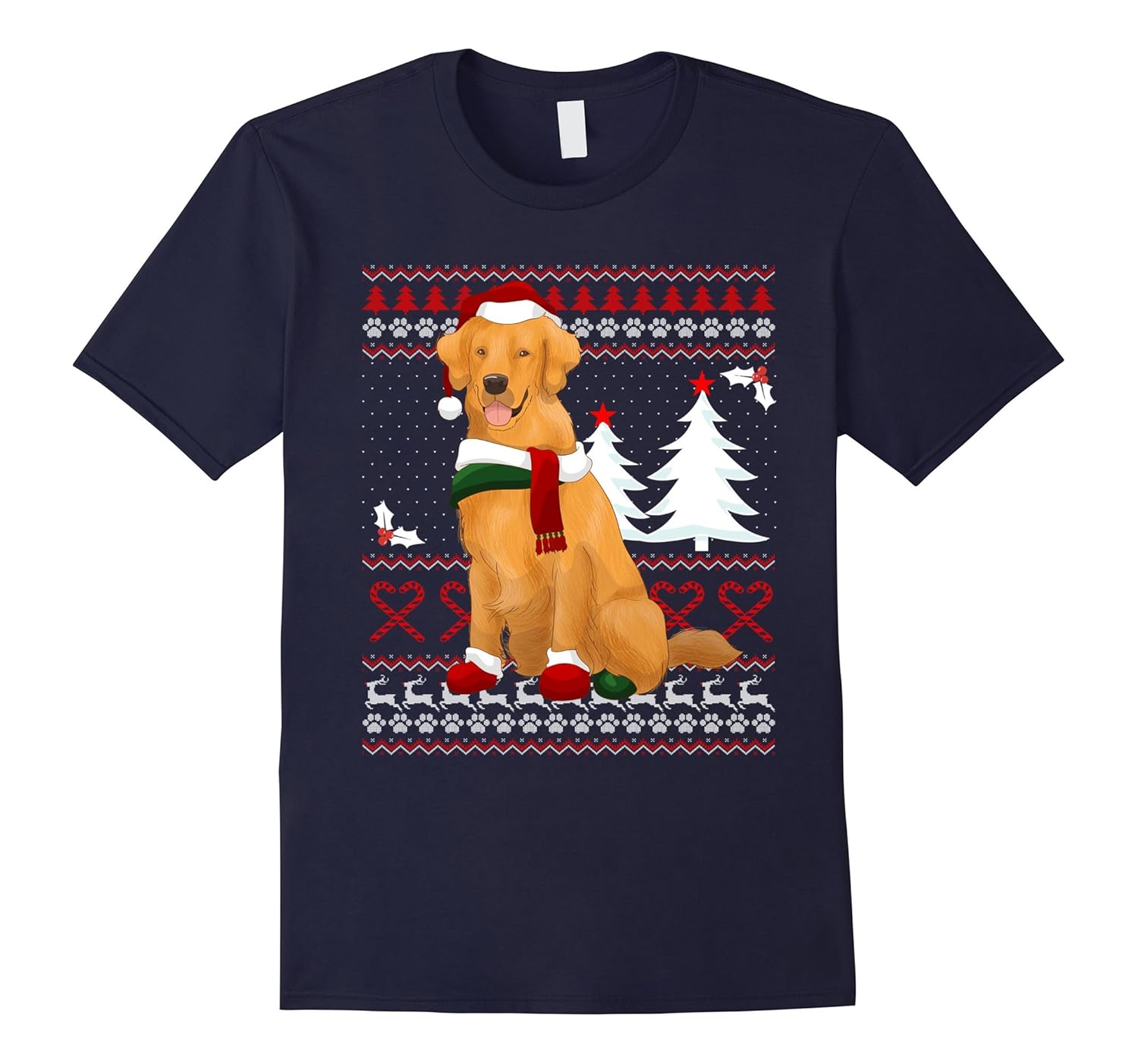 Cute Golden Retriever Christmas Shirt Funny Xmas Gift-ANZ