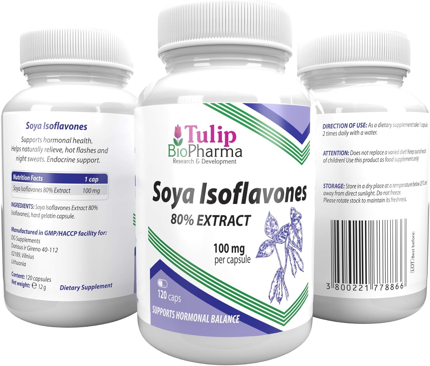 SOYA Isoflavones 80% Extract 120 Capsules, 3rd Party Lab Tested, High Strength Supplement, 120 count (Pack of 1) - Image 4