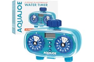 Aqua Joe AJ-ET2Z Easy 2-Zone Electronic Timer w/13 Program Presets, Max Frequency Control, LCD Display