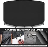 PATIO PLUS 200x80cm Round Garden Table Cover 420D Oxford Waterproof UV Black view 3
