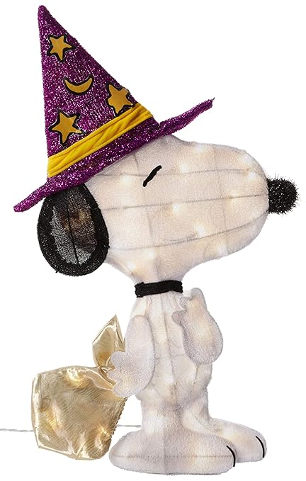 Product Works 28 Inch Pre Lit 2d Peanuts Snoopy Halloween Yard