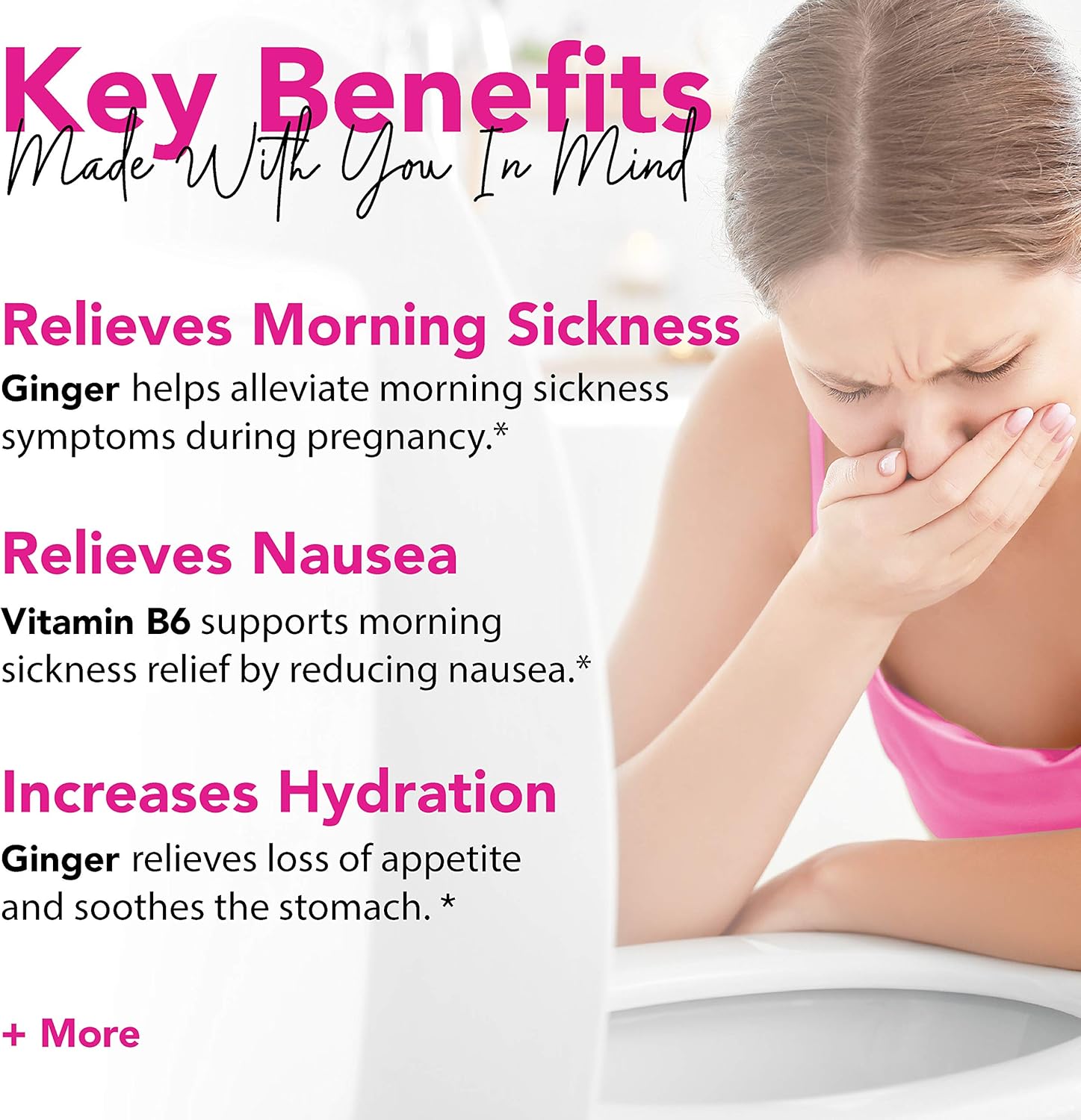 Pink Stork Morning Sickness Sweets: Ginger Raspberry Morning Sickness Candy for Pregnancy, Nausea, Digestion, 100% Organic + Vitamin B6, Women-Owned, 30 Hard Lozenges: Health & Personal Care