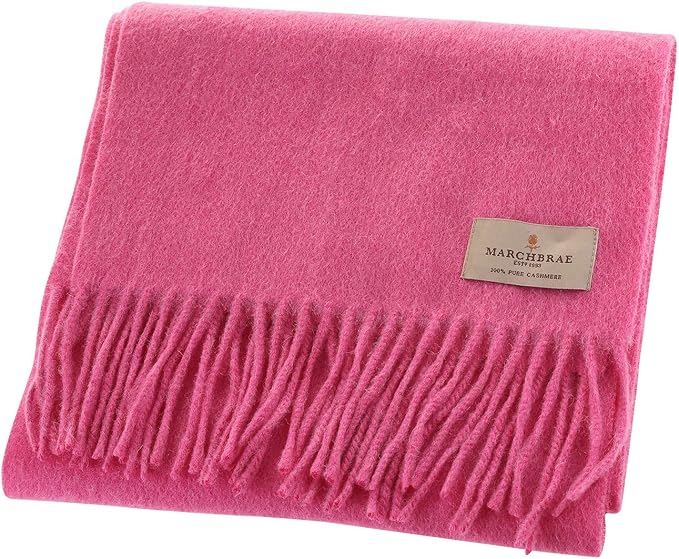 Marchbrae 100 Cashmere Scarf Fuschia FUSCHIA One Size Amazon.co.uk