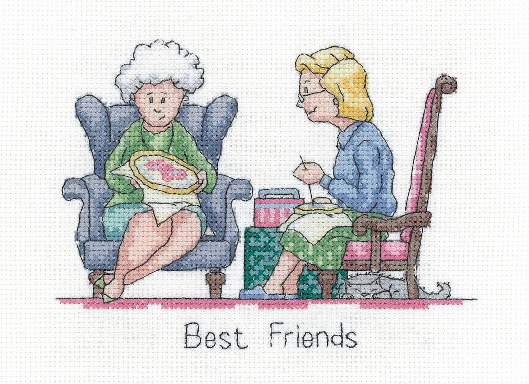 Heritage Crafts Cross Stitch Kit - Best Friends (Aida)
