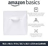 Amazon Basics Collapsible Fabric Storage Cube Organiser Set of 6 White 26.6 cm view 2