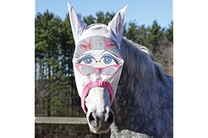 Schneiders Dura-Mesh Designer Fly Horse Masks | Fun Patterns & 70% UV Protection | Durable 1000D Mesh with Ear Coverage & Fleece Comfort