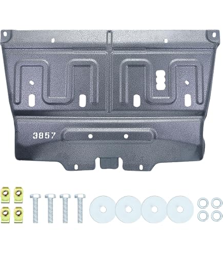 VLAND Manganese Steel Splash Shield For 2015-2024 Ford F-150 | ML3Z-7222-D Upgrade | Bolt-On Black Underbody Guard