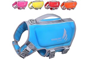 VIVAGLORY High Buoyancy Dog Life Vest, Swimming Vest with Handle, Dog Life Jacket for Swimming & Boating, Buoyancy for Puppy Doggy, XS, Blue