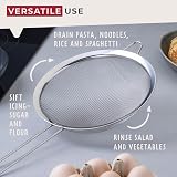 Fackelmann Initial Sieve Stainless Steel 20cm Fine Mesh with Rim Long Handle view 4
