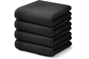 Kitinjoy 100% Cotton Waffle Weave Kitchen Towels, 4-Pack Super Soft and Absorbent Dish Towels for Drying Dishes, Kitchen Hand