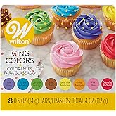 Wilton 8-Count Icing Colors for Cakes & Cupcakes, Gel-Based Colors for Frosting - Note that Packaging May Vary