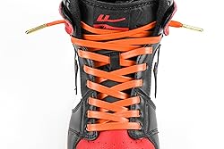 Loop King Laces - Premium Orange Flat Leather Shoe