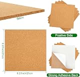 YOUNTHYE 10x 8" Square Self-Adhesive Cork Board Tiles 6mm Thick Bulletin Board view 2