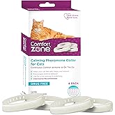 Comfort Zone Cat Calming Collar Value Pack: 4 30-Day Collars | Reduce cat stress, for adult cats, breakaway design, adjustable size, drug &amp; fragrance free, expert recommended, 24/7 calming