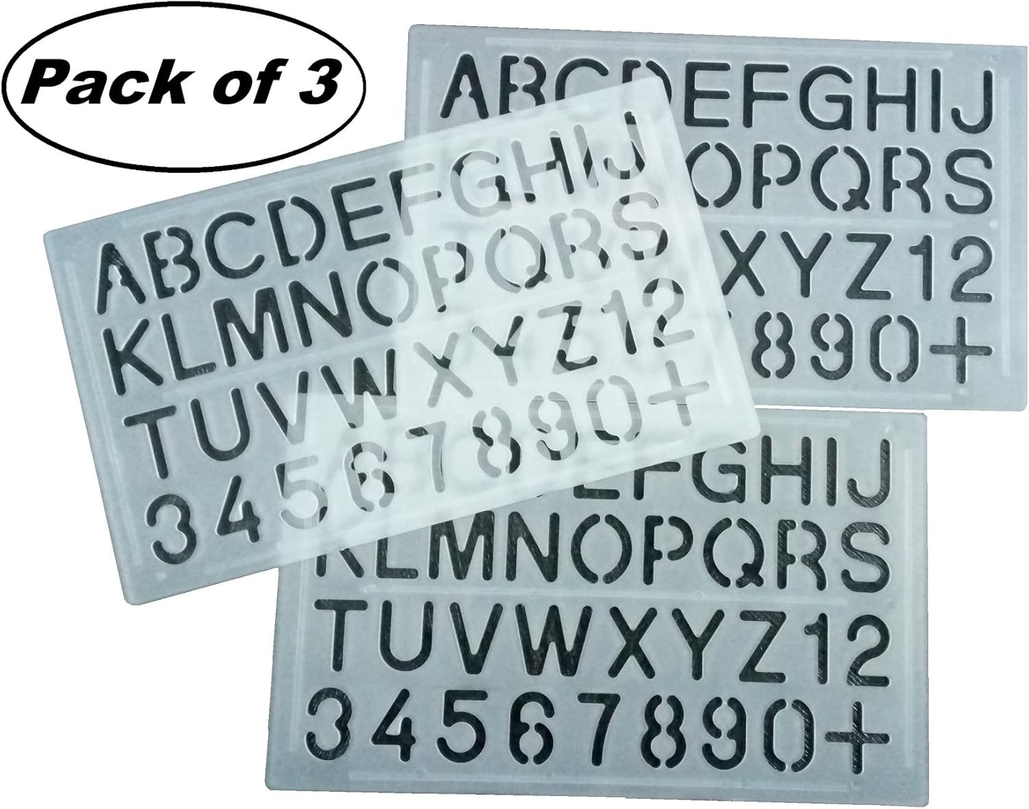 PARTH IMPEX Letter and Number Stencils (Pack of 3) Numeric Alphabet Painting Technical Drawing Template DIY Crafts Projects