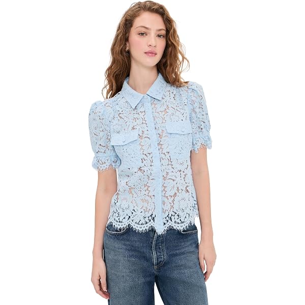 Amazon.com: Generation Love Women's Mina Lace Shirt, Petal Pink