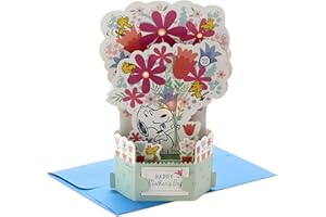 Hallmark Peanuts Pop Up Mother's Day Card with Song for Mom (Snoopy Displayable Bouquet, Plays Linus and Lucy)