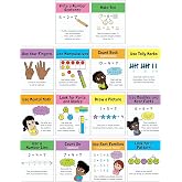 Carson Dellosa Math Strategies Poster Set, K-2 Classroom Visual Charts Pack | 12-Pack 8.5x11" Educational Math Concept Wall Charts for K-2, Ten Frame, Counting, Number Line, Math Manipulatives, Facts