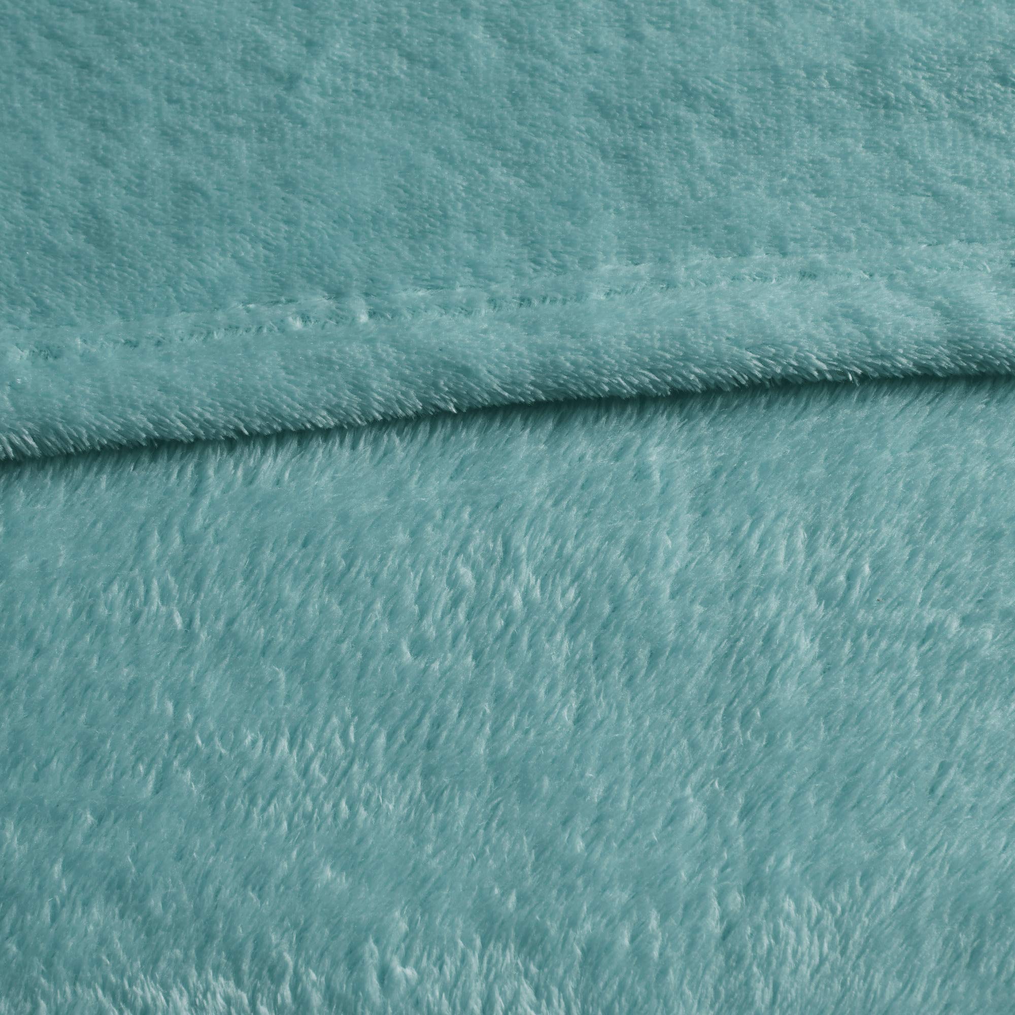 Intelligent Design Microlight Plush Luxury, Oversized Throw-Blanket, Premium All Season Cover for Bed, Couch, King, Aqua