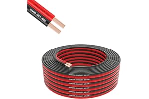 MATUGAJP 12 Gauge 2 Conductor Flexible Parallel Electrical Wire 25ft Red Black Low Voltage PVC Cord 12/2 AWG Stranded Oxygen Free Copper Cable for Automotive Solar Panel Led Strip Lighting Marine Battery.