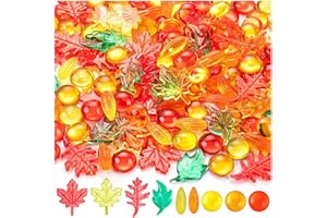 ZHWKMYP 300Pcs Thanksgiving Vases Filler, Mini Acrylic Maple Leaves Corn Gem for Fall Table Centerpieces Decorations