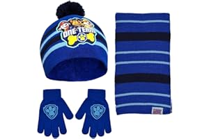 Nickelodeon Boys Toddler Winter Hat, Scarf & Mittens Set 2-4 Or Paw Patrol Marshall Hat, Scarves & Kids Gloves Sets 4-7