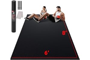 GymCope Large Exercise Mat for Home Workout,12‘x6’/10'x6'/9'x6'/8'x6'/7'x5'/6'x4' (7mm) Extra Thick Workout Mat, High-Density Gym Mat for Cardio, Jump Rope, MMA, Weights (Shoe-Friendly)