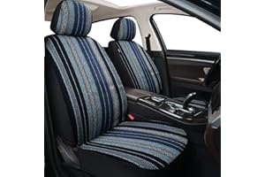AKAUTO Baja Saddle Blanket Car Seat Covers Front Set, Washable and Breathable Automotive Vehicle Seat Cover, Universal Colorful Striped Woven Interior Cover for Sedan, SUV, Truck, Airbag Compatible