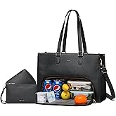 Keyli 3pcs Laptop Bag for Women 15.6 inch and Lunch Tote Bag for Women with Insulated Lunch Compartment Computer Briefcase