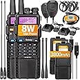 Tenway UV-5R Pro Ham Radio 8W Dual Band Two Way Radio with Handheld Speaker Mic and 771 Antenna and Programming Cable (5RProLx2A)