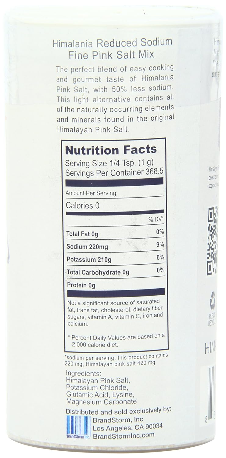 Natierra Himalania Reduced Sodium Himalayan Fine Pink Salt Mix Shaker | Unrefined & Non-GMO | 13 Ounce : Flavored Salts : Grocery & Gourmet Food