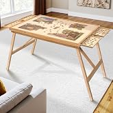 TEAKMAMA 1500 Pieces Puzzle Table, 27.6"H Puzzle Board with Legs for Adults | Ergonomic Design, Foldable for Storage, with 4 Drawers and Cover, for Puzzle Lover's Present,34.2" W x 26.5" D