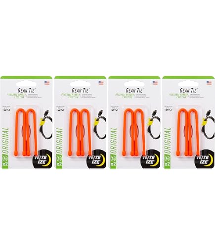 Nite Ize Gear Tie Fascetta Riutilizzabile 15cm | 2 Pezzi Giallo Neon Per Cavi, Tubi E Piante - 3