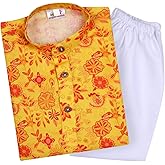 Superminis Baby Boys Cotton Printed Kurta With White Pyjama Dress