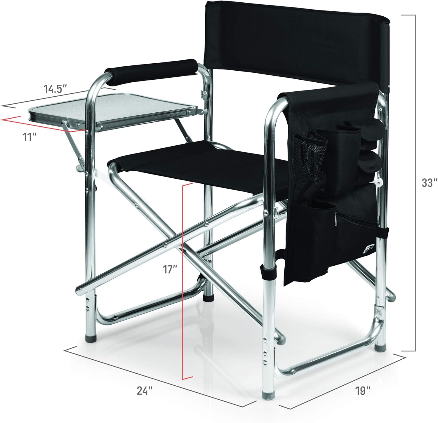 ONIVA - a Picnic Time Brand Portable Folding Sports Chair, Black: Sports & Outdoors