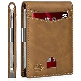 Zitahli Money Clip Wallets for Men,Slim Bifold Wallet 10-12 Cards, Mens Leather Wallet with ID Window,RFID Blocking Thin Minimalist Credit Card Holder,Gifts for Him