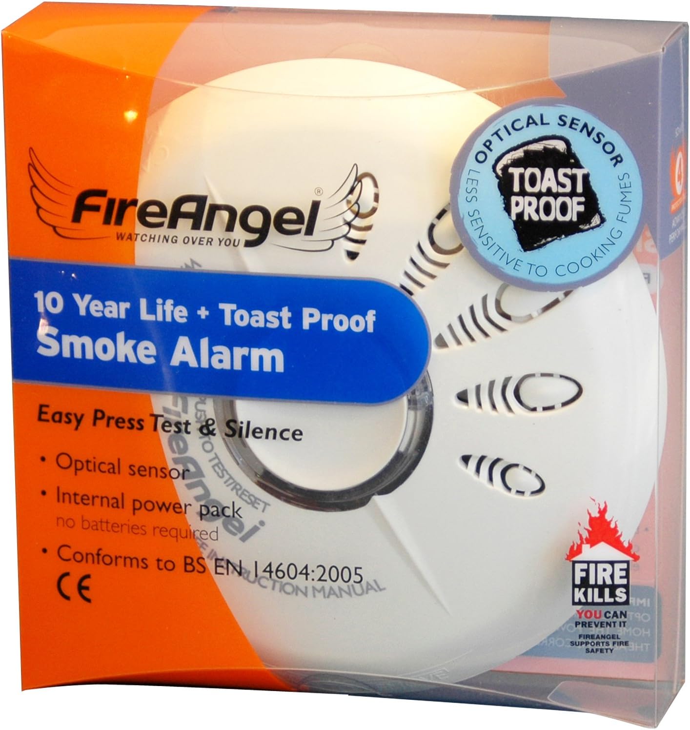 Fireangel Long Life Toast Proof Optical Smoke Alarm Amazon.co.uk DIY