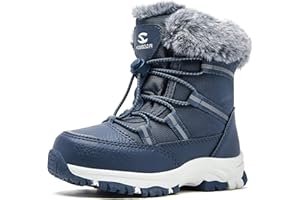 HOBIBEAR Boys Girls Toddler Snow Boots Waterproof Slip Resistant Outdoor Winter Boot Shoes(Toddler/Little Kids/Big Kids)