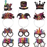 Openfly 12PCS New Years Party Supplies 2026 Includes New Year Headbands and Eyeglasses for New Years Eve Party Favor