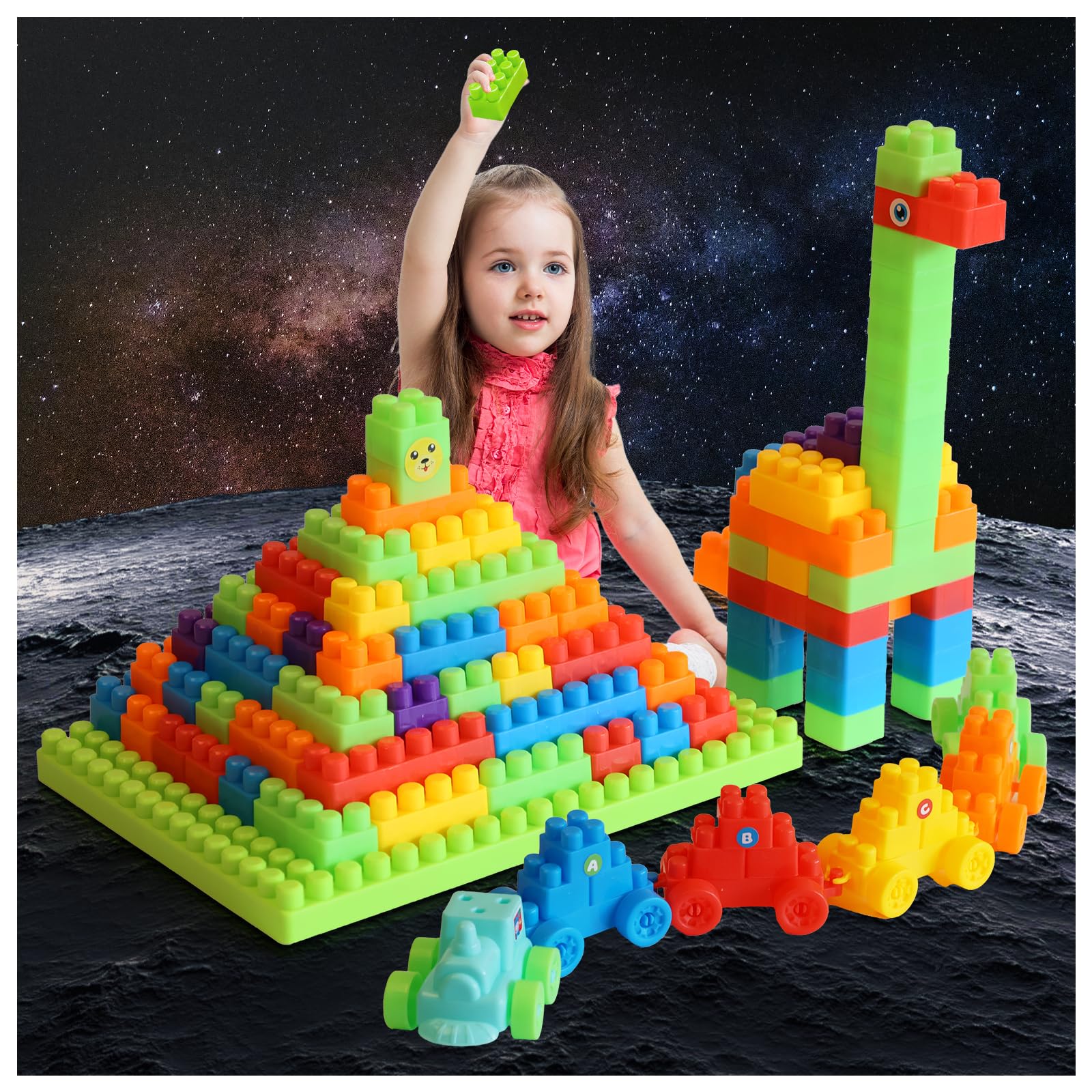 Photo 1 of LOGBAY 2025 Latest 177 PCS 1 * 1-1 * 3IN Building Blocks for Toddlers Ages 3+, Big Bricks Set with Baseplate, STEM Educational Toys for Kids, Construction Set, Compatible Style (177psc+1board