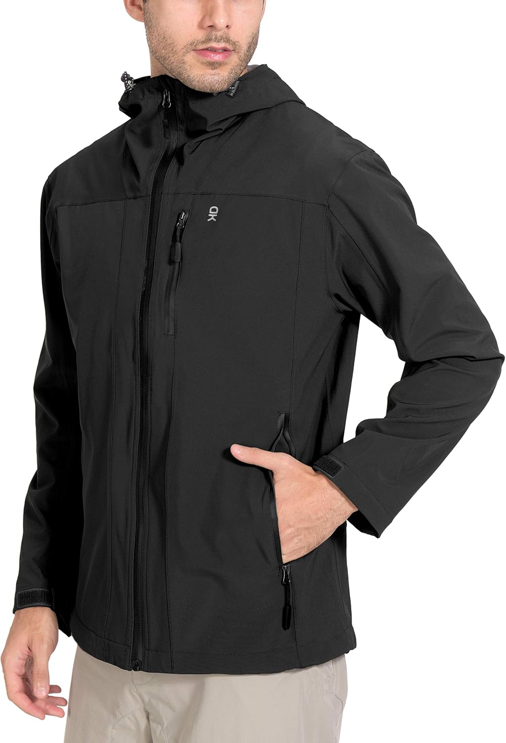 Little Donkey Andy Men's Waterproof Shell Jackets Breathable Windproof Rain Coats with Hood for Hiking Outdoors: Clothing
