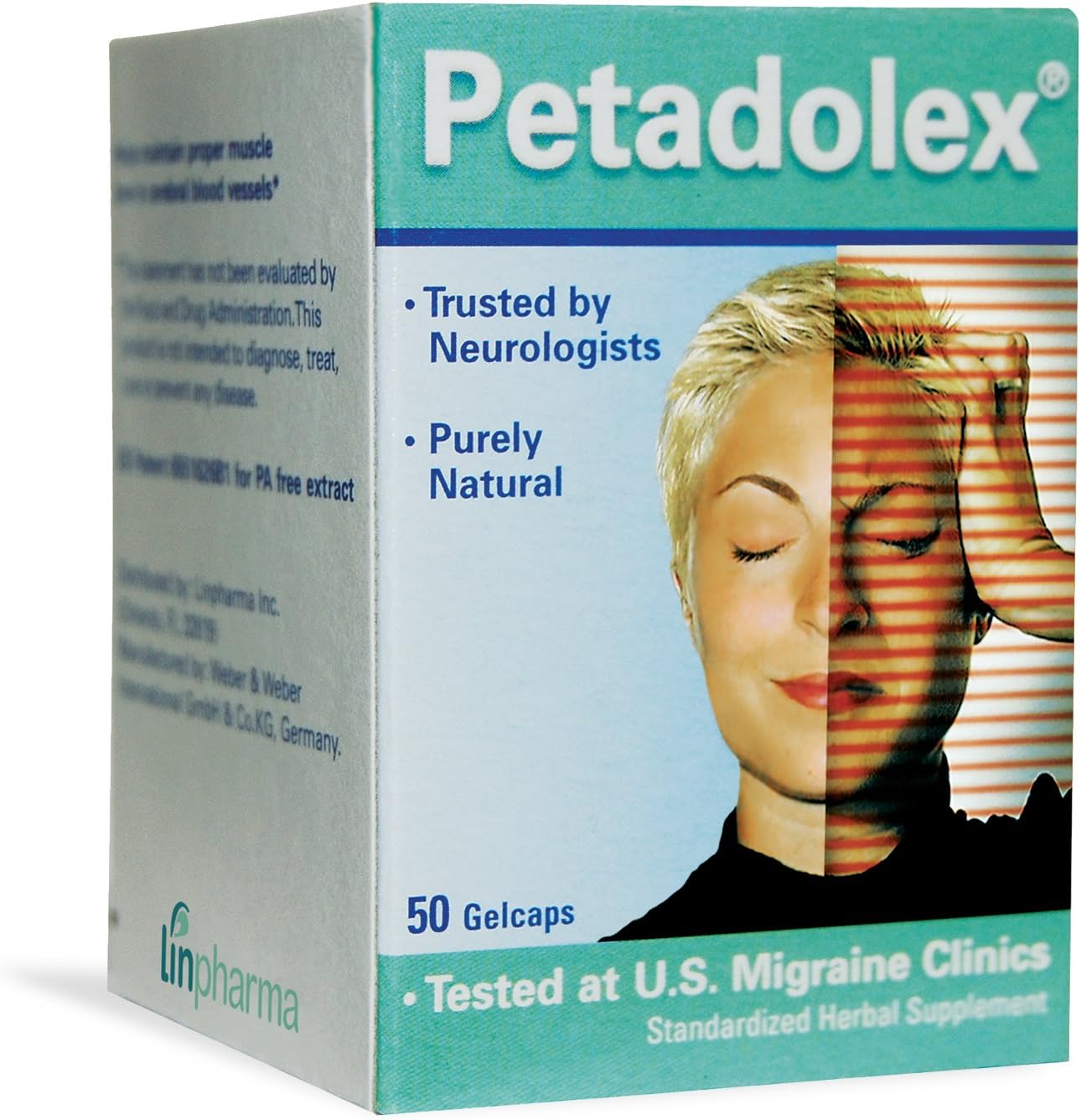 Linpharma Petadolex 50 mg Patented PA-Free Butterbur Root Extract - 1 Bottle: Health & Personal Care