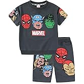 Marvel Avengers Boys 2 Piece Shirt and Shorts Outfit Set for Toddler and Big Kids
