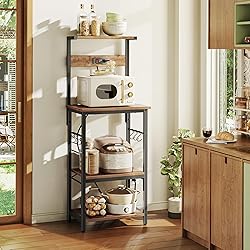 SUPERJARE 4 Tier Bakers Rack with Power