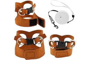 Adjustable Bearded Dragon Harness and Leash Set 3 Sizes Leather Vest Harness with Retractable Leash for Bearded Dragon Lizard