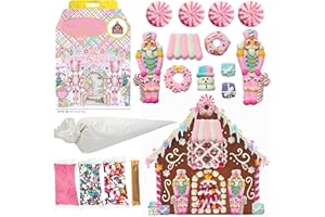 Pink Nutcracker Gingerbread House Kit by Bakery Bling - Whimsical Gingerbread House Decorating Kit with Edible Glitter, Royal Icing, and Festive Candy Decorations - Nut-Free, Dairy-Free, Certified Kosher, and Easy to Assemble