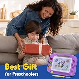 SGILE Magnetic Drawing Board for Kids 1 2 3 Years Purple Etch & Sketch with 3 view 9